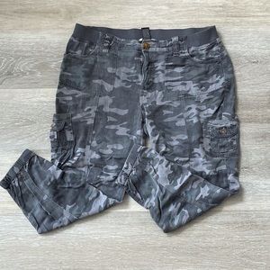 Gray camo cargo pants